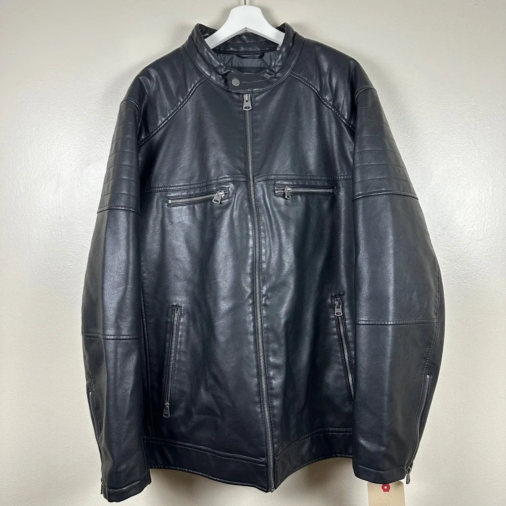 Levi's Men's XLT Racer Jacket Black Faux Leather Moto Bikercore Sreetwear NEW